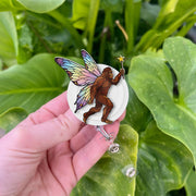 Fairy Sasquatch Badge Reel, Bigfoot Fan ID Holder, Funny Id Holder, RN ID Holder, Nurse Gift, Unique Gift, Co-worker Gift, Retractable Gift