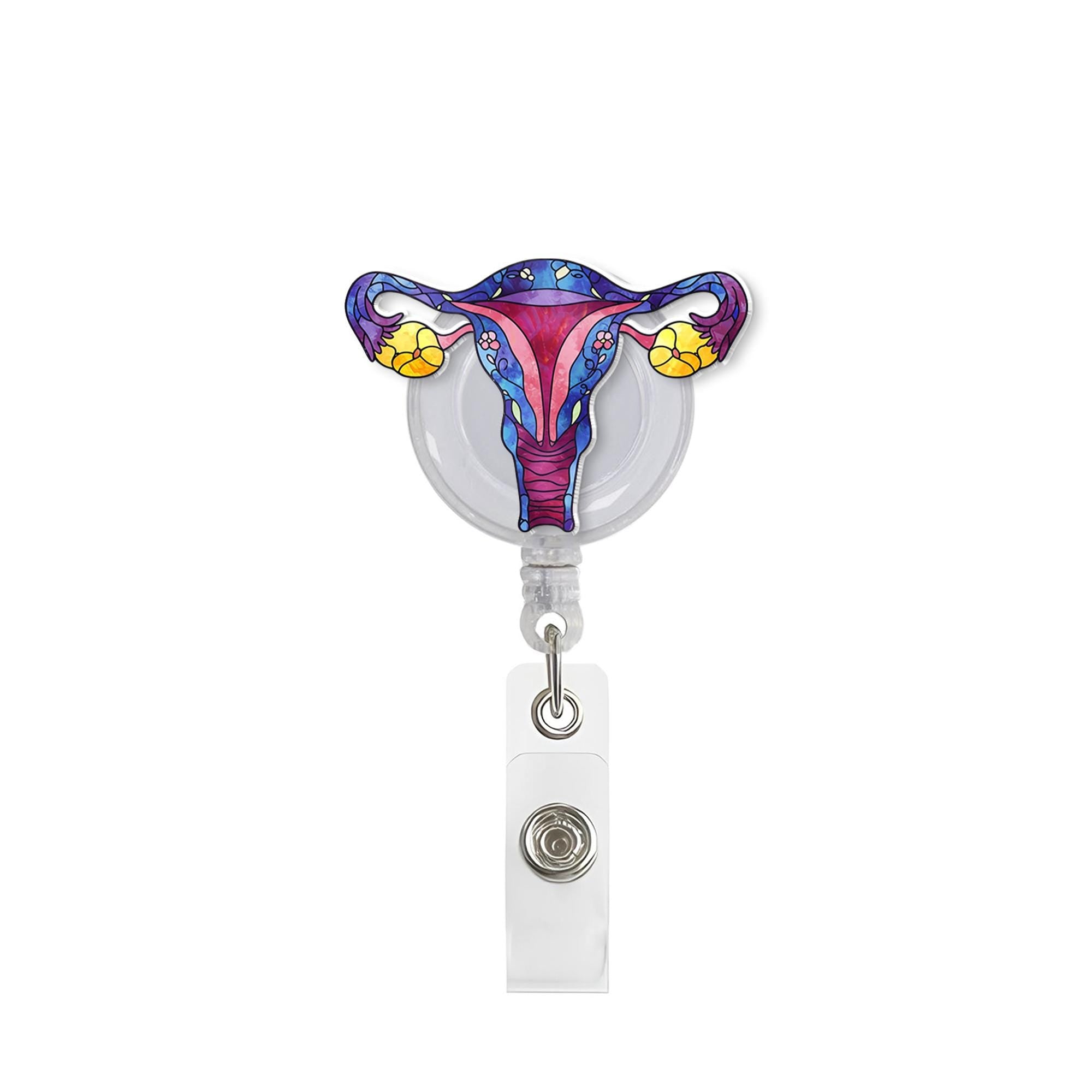 Floral OBGYN Acrylic Badge Reel, Gynecologist Badge Reel, Working Lanyard Gift, Nurse Badge Reel, Labor and Delivery, Gynecologist Gift