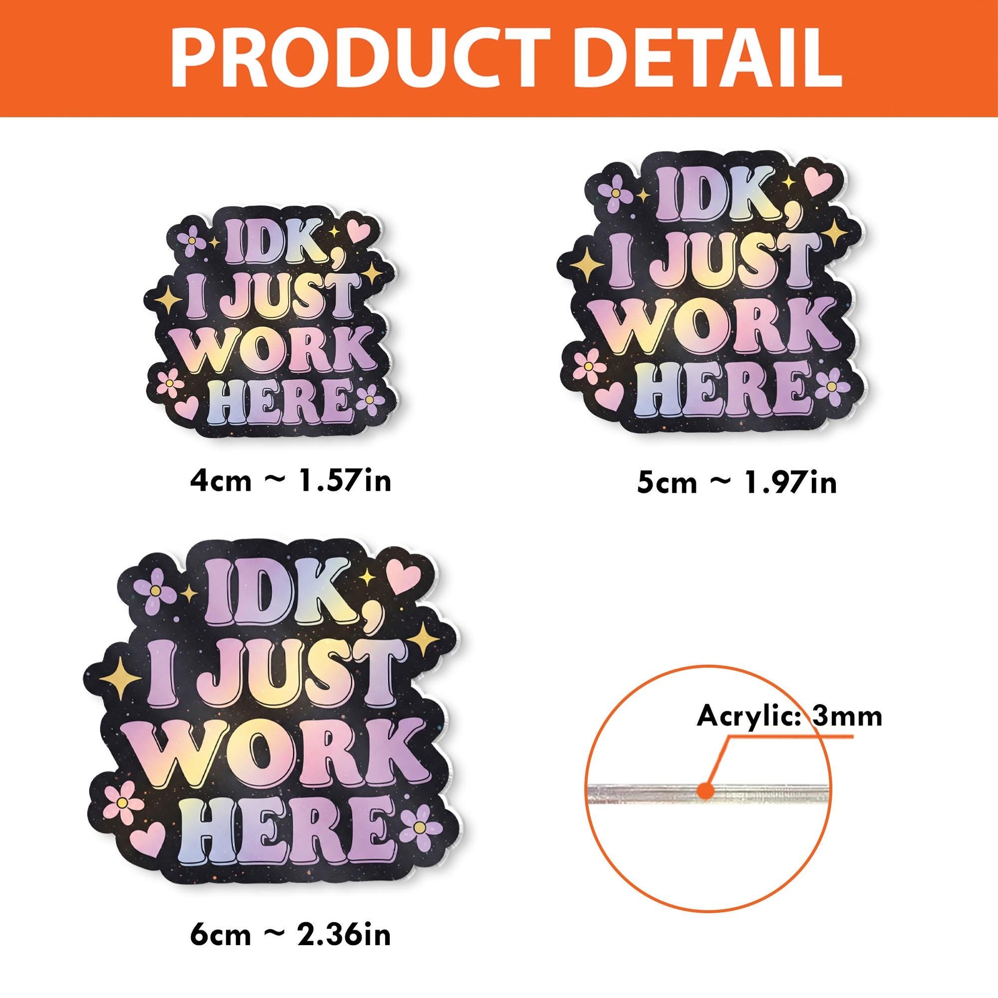 IDK I Just Work Here Badge Reel, Funny Pastel Aesthetic ID Holder for Nurses, Teachers, Office, Cute Coworker Gift, Mental health Badge Reel