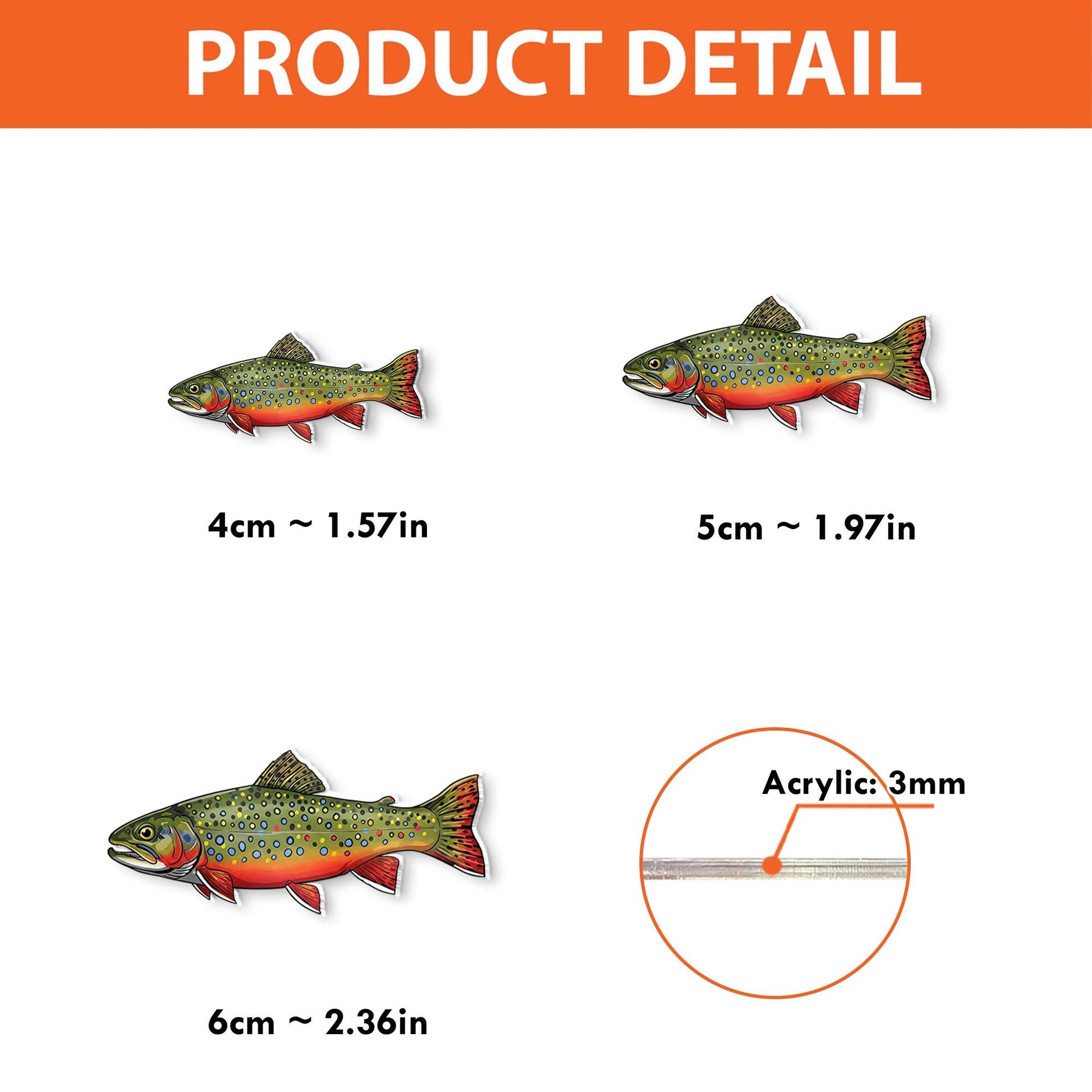 Brook Trout Badge Reel | Fly Fishing Gift for Him | Colorful Fish ID Holder | Outdoor Lover Accessory | Fisherman Office Gear, Father's Day