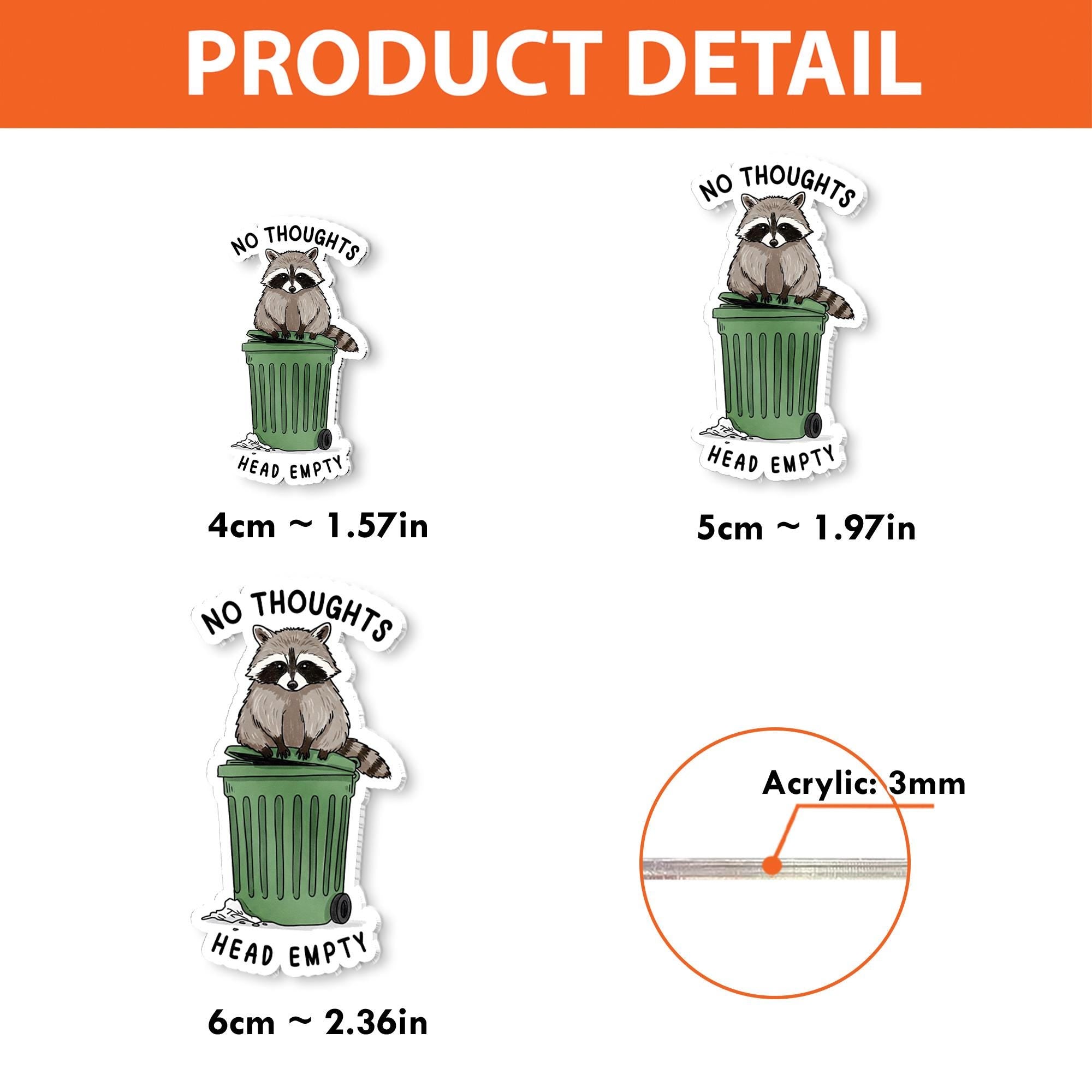 Funny Raccoon Badge Reel, No Thoughts Head Empty, Trash Panda ID Clip, Funny RN id Holder, Funny Lanyard, Working Accessories Gift