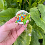 Turtle Badge Reel, Nurse Badge Reel, Pediatric Badge Reel, Funny Badge Holder Clip, Neuro Sparkly Teacher ID holder, Neurodiversity Sped