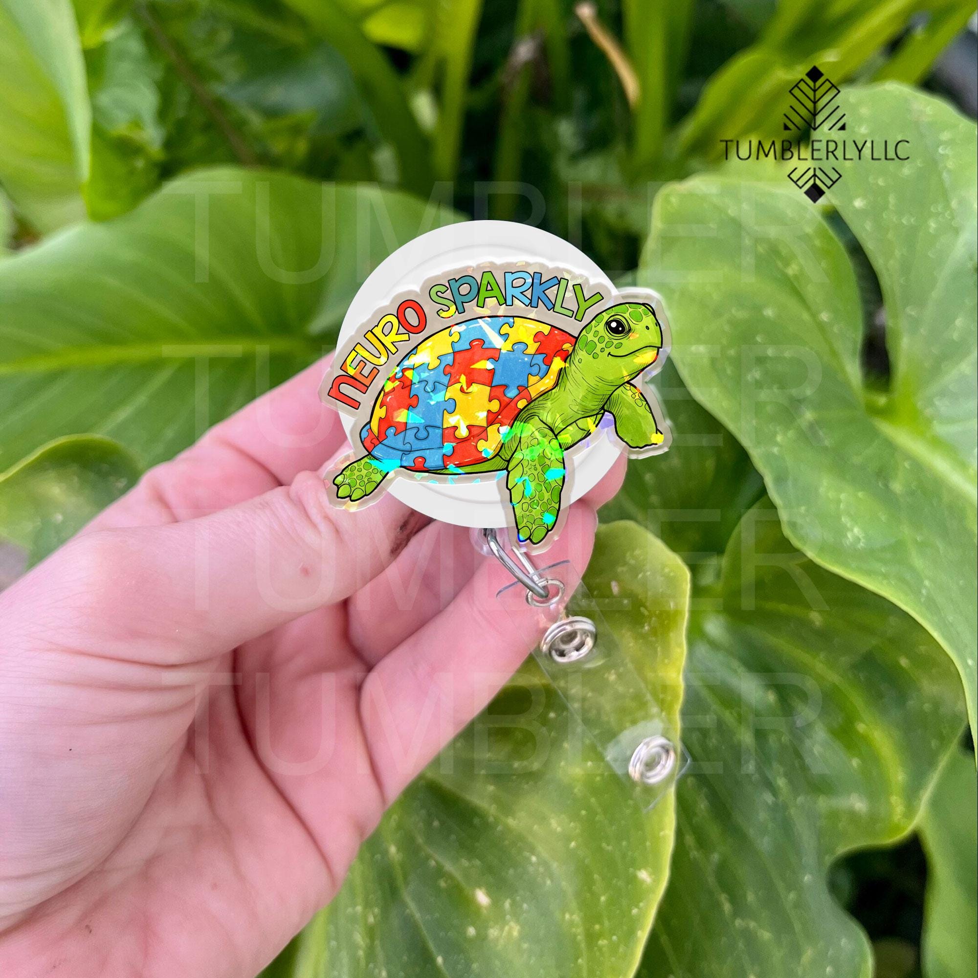 Turtle Badge Reel, Nurse Badge Reel, Pediatric Badge Reel, Funny Badge Holder Clip, Neuro Sparkly Teacher ID holder, Neurodiversity Sped