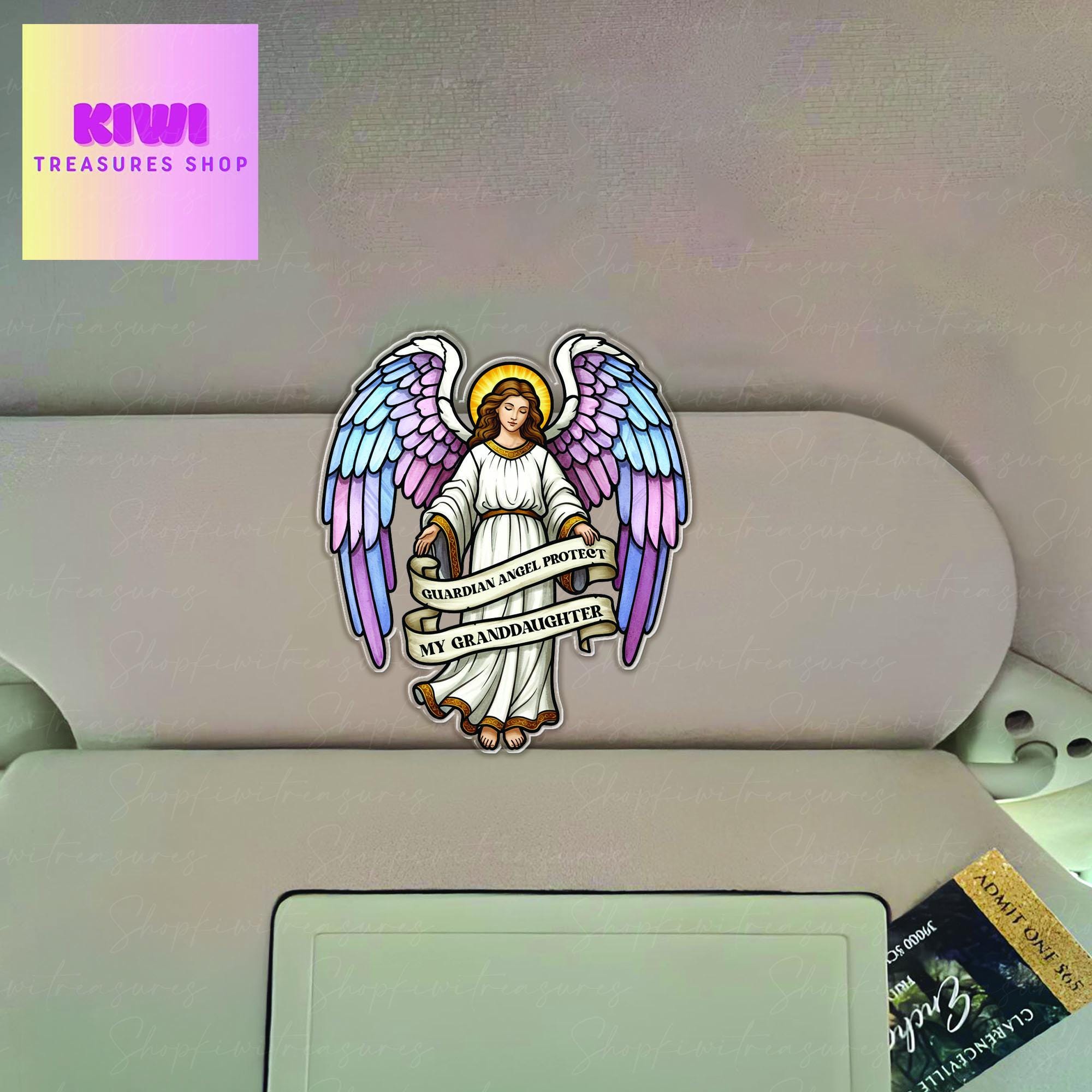 Guardian Angel Protect my granddaughter Visor Clip, Inspirational Car Accessory, Safety for New Drivers, Granddaughter gift