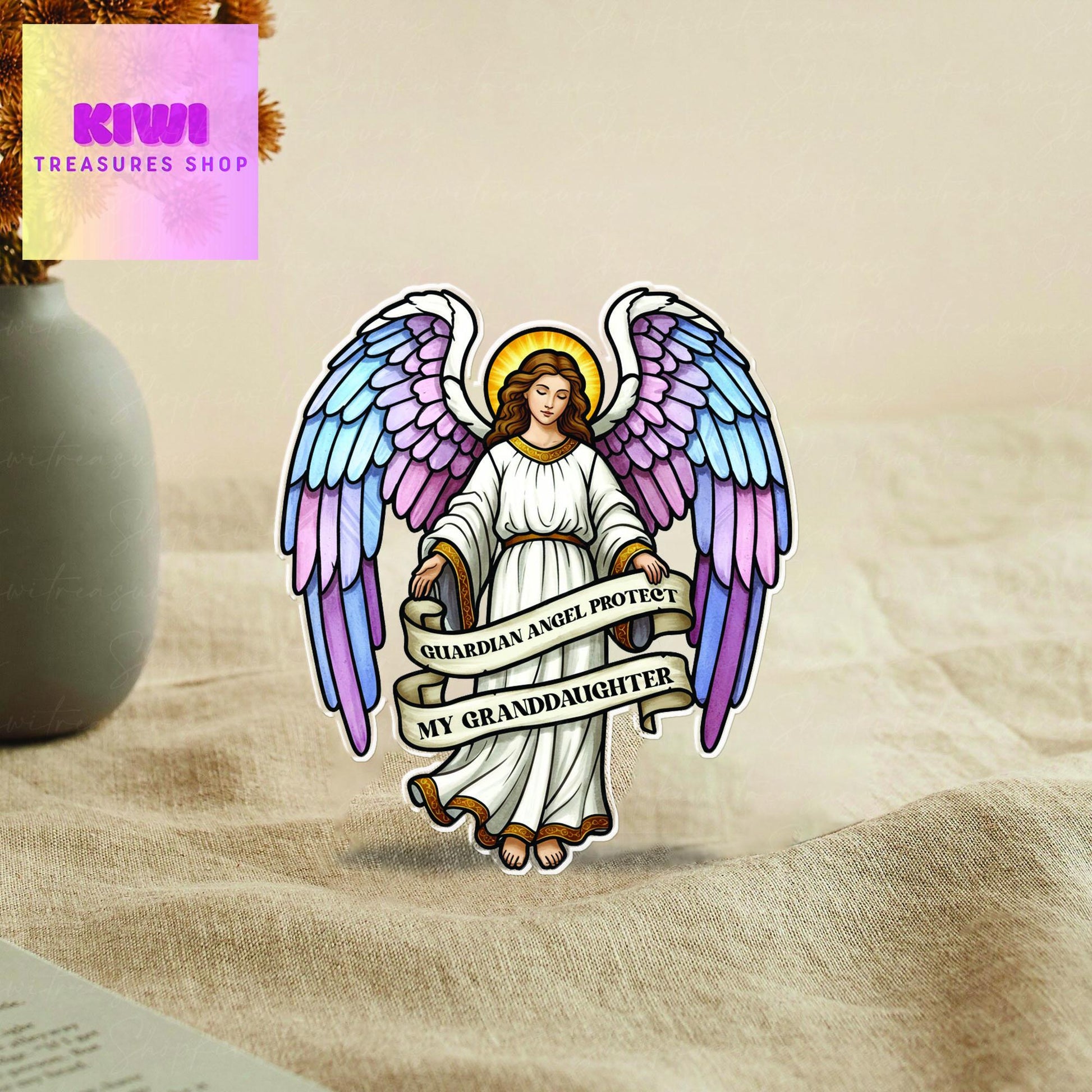 Guardian Angel Protect my granddaughter Visor Clip, Inspirational Car Accessory, Safety for New Drivers, Granddaughter gift