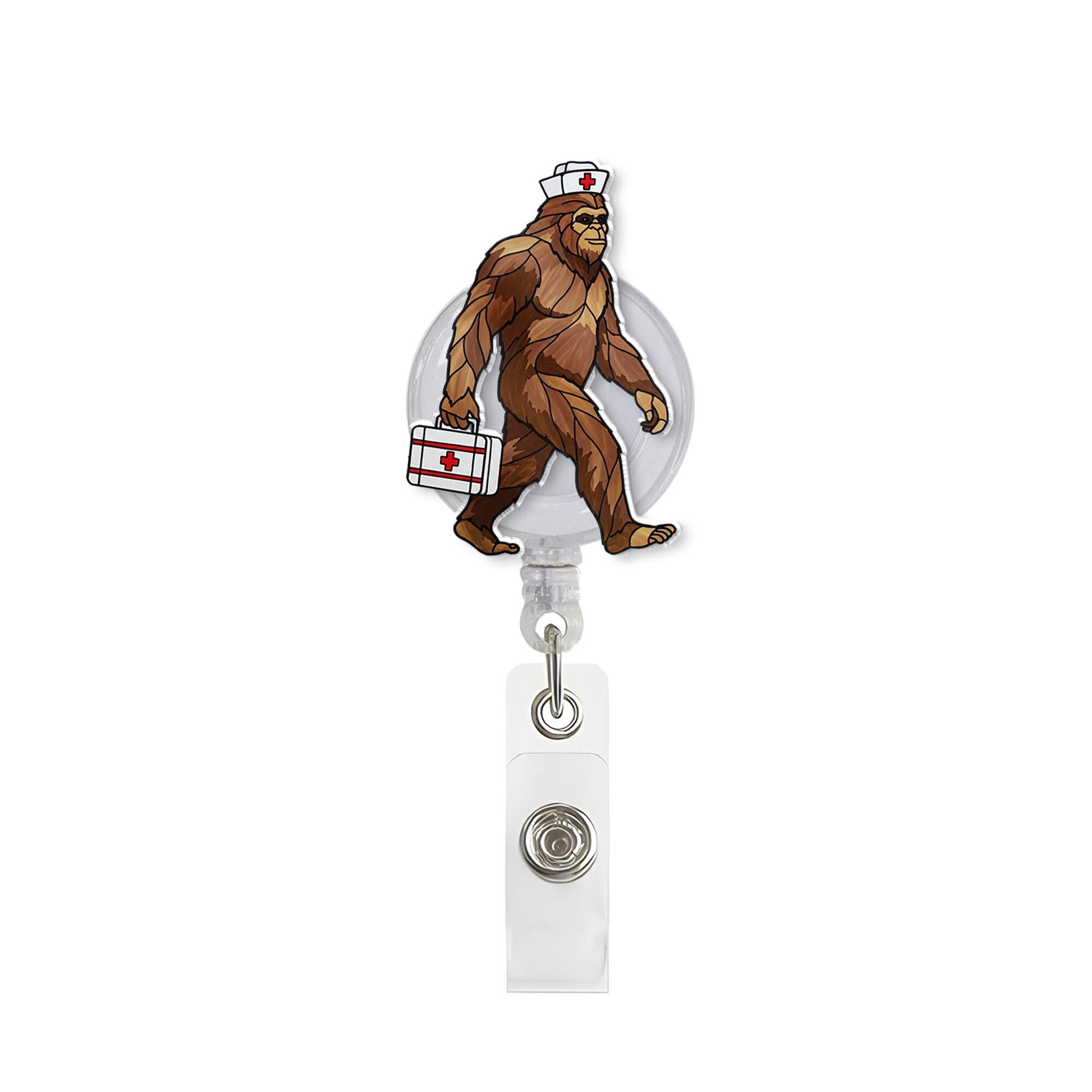 EMS Bigfoot Nurse Badge Reel, Funny Ems Emt Gift, Ems Crew Badge, Bigfoot Lover Gift, RN id Holder, ED Nurse Gift, Gift For Nurse, Emt Gift