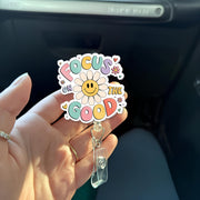 Focus On The Goode Badge Reel, Positivity Badge Reel, Mental Health Badge, RN Nurse Id Holder, inspirational Badge ID holder, Nurse Support