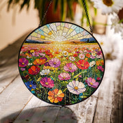 Cosmo Flower Glass Suncatcher, Sunset Floral Window Decor, Mother's Day Gift, Colorful Garden Art, Nature Lover Sun Catcher, gift for mom