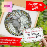Special gift set 2025 Custom Horse Portrait GLASS Suncatcher, Glass Horse, Custom Horse Portrait from Photo, Horse Lovers