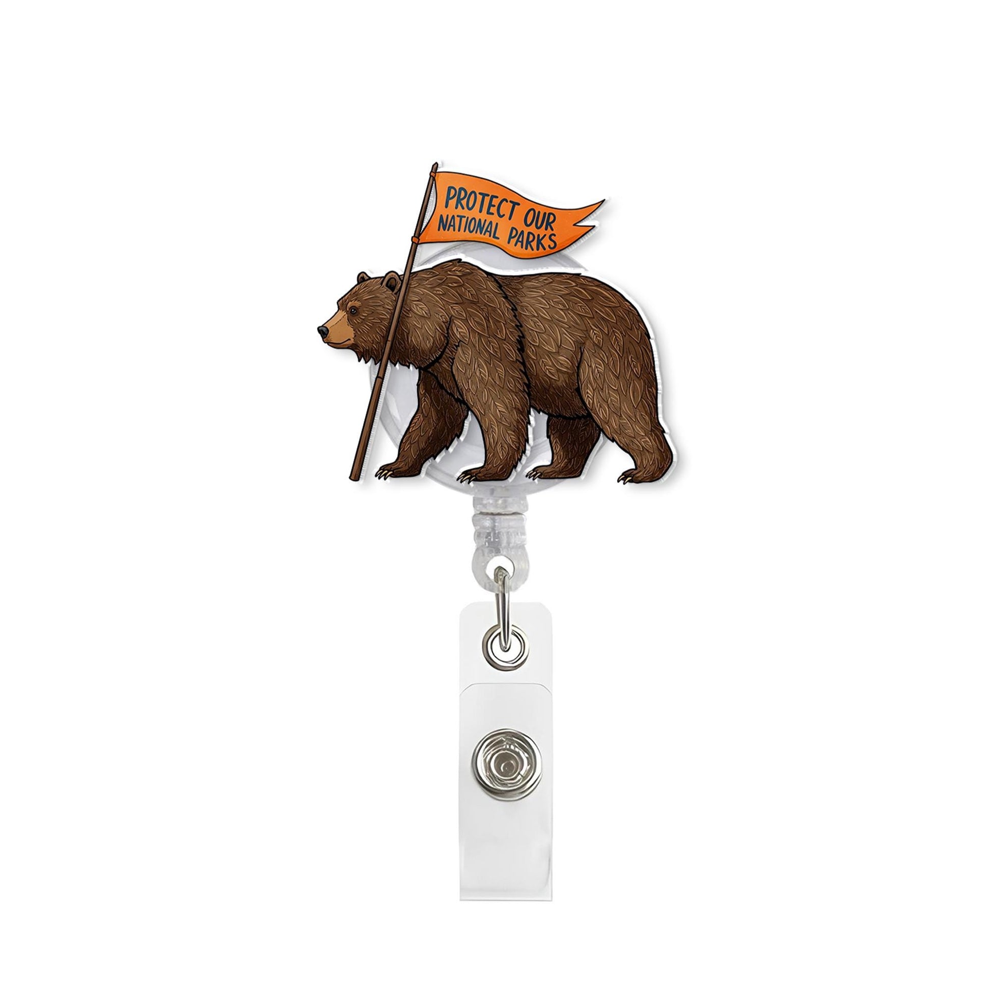 Protect Our National Parks Badge Reel, Bear Badge Reel, Nurse Gift, Gift for Hikers and Campers, National Park Badge Reel, Protect Our Parks