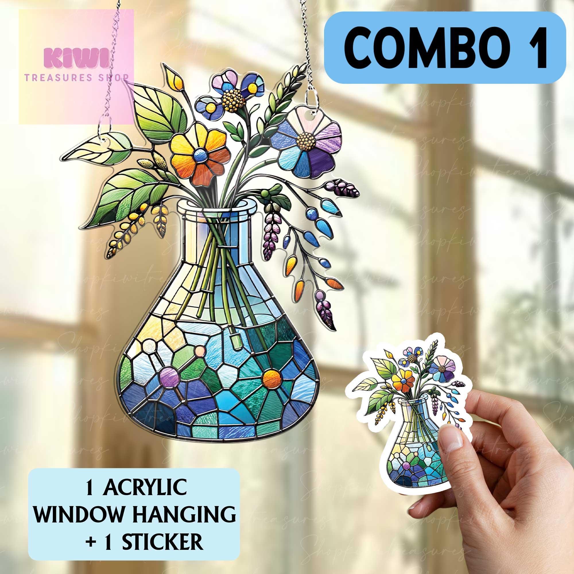 Flower Flask ACRYLIC Window Hanging, Scientist Mom Gift, Gift For Scientist, Lab Week 2025, Scientist Appreciatem, Chemistry Lover