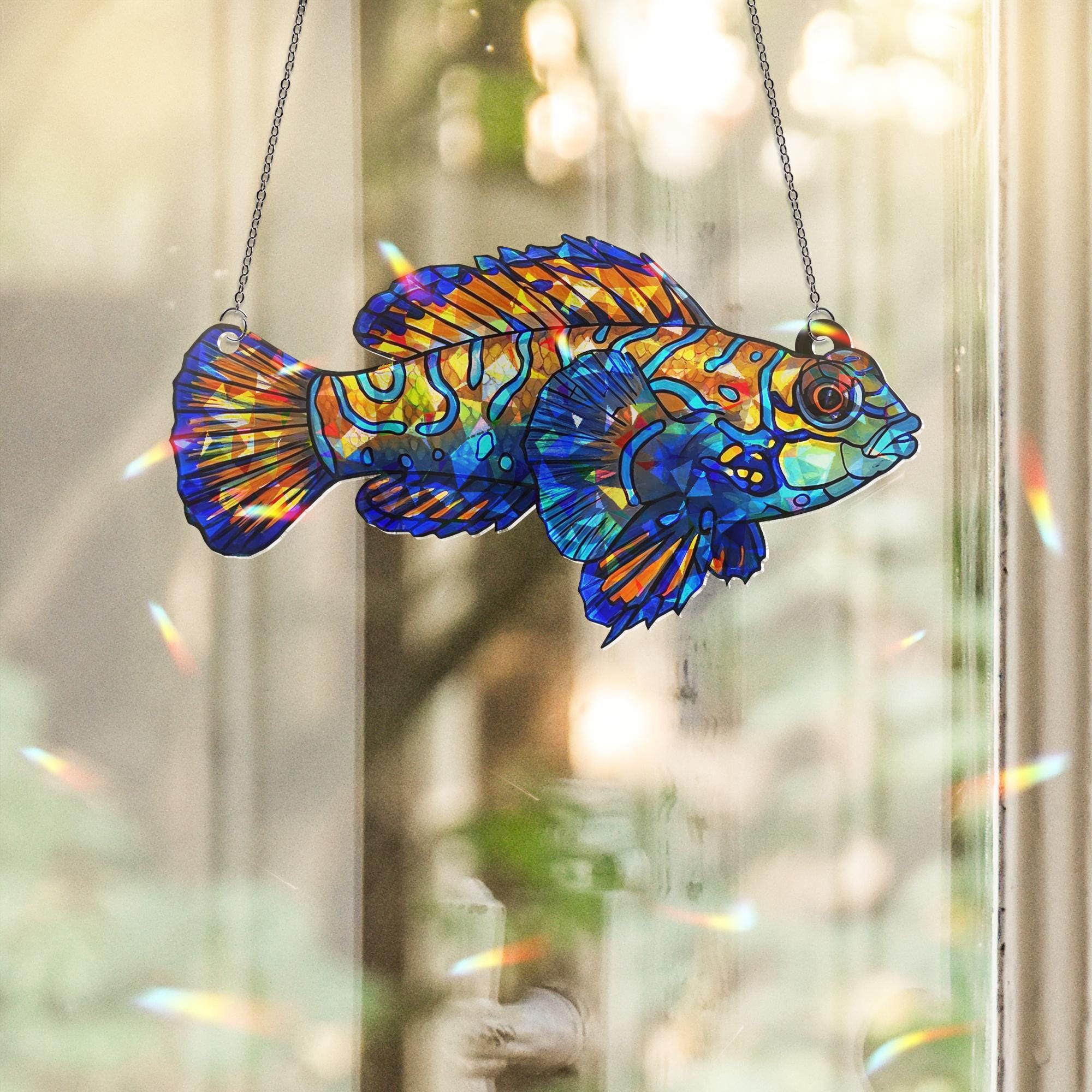 Mandarin Goby Hologram Acrylic Decor, Aesthetic Fish Decor, Fish Window Decor, Elegant Mom Gift, Mother's Day Gift, Gift For Mom, Fish Lover