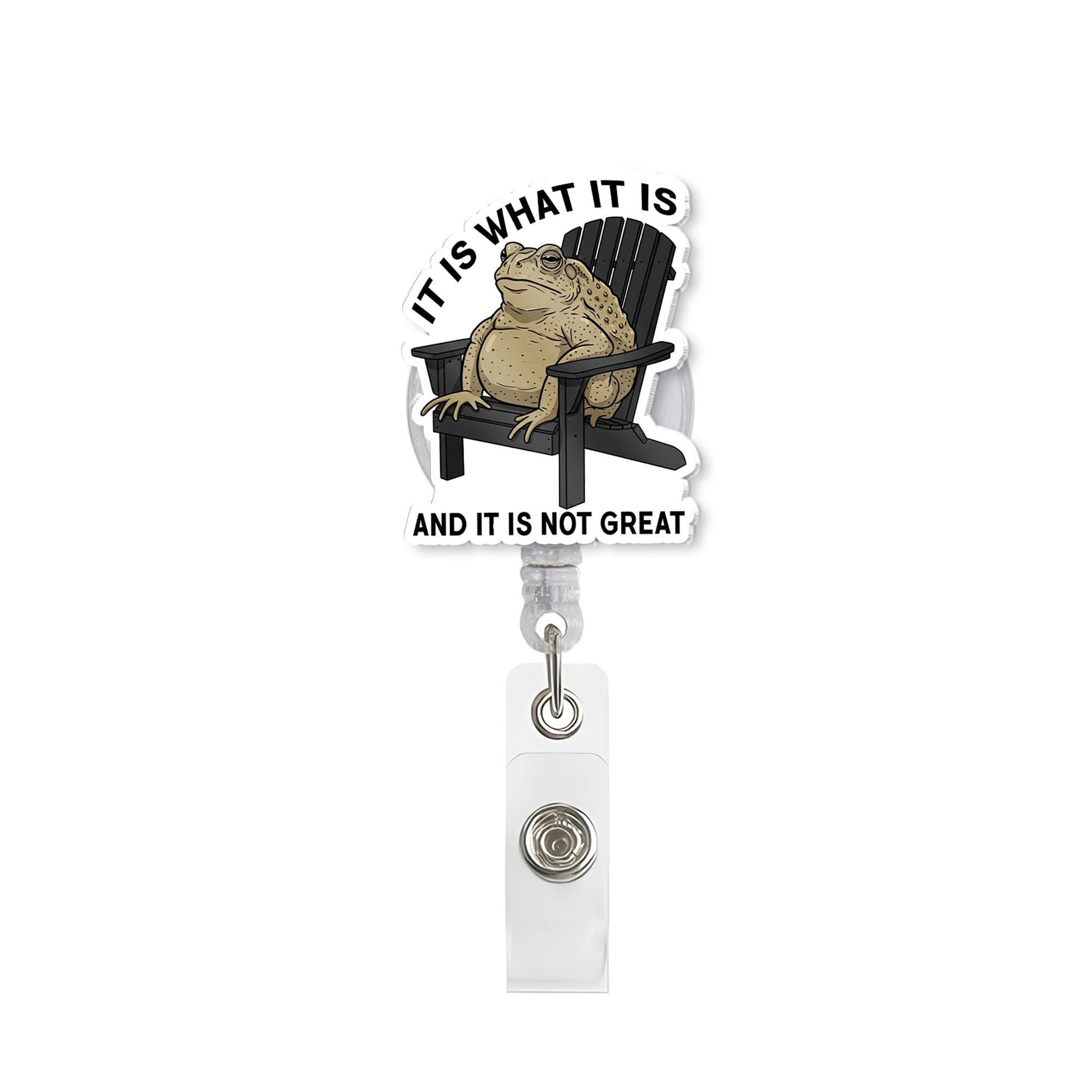 Funny Frog Badge Reel, It Is What It Is ID Holder, Grumpy Toad Work Badge, Sarcastic Nurse Clip, Funny Office Badge Reel