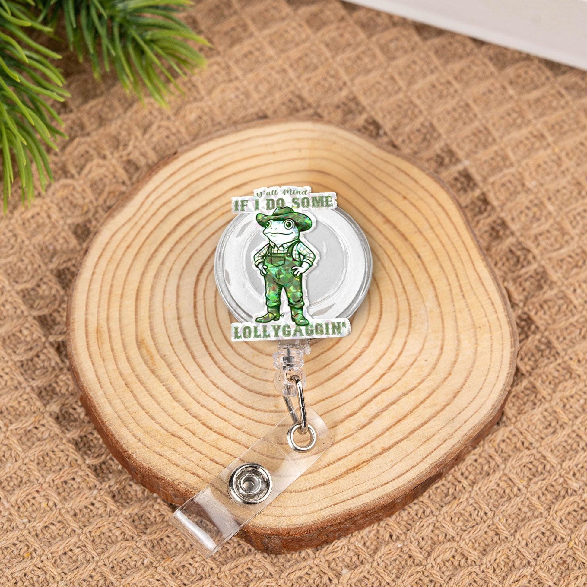 If I do some LOLLYGAGGIN' Badge Reel, Quirky Sarcasm Frog ID Holder for Nurses n Teachers, Fun Accessories for Work Gift, officer humor