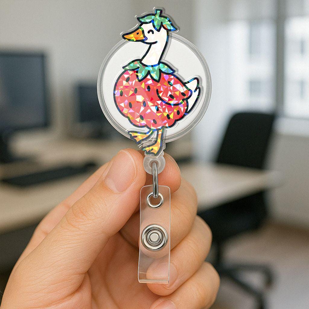 Funny Spring Goose ID Badge Reel – Silly Goose Badge Holder for Nurses & Workers, Spring Work Gift, Cute Nurse Teacher Badge Holder