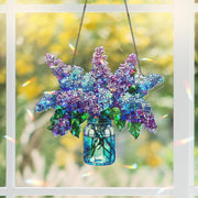Lilacs  Bouquet Hologram Window Hanging, charming kitchen decor for forget me not lovers, perfect Mother’s Day gift suncatcher, Purple lilac