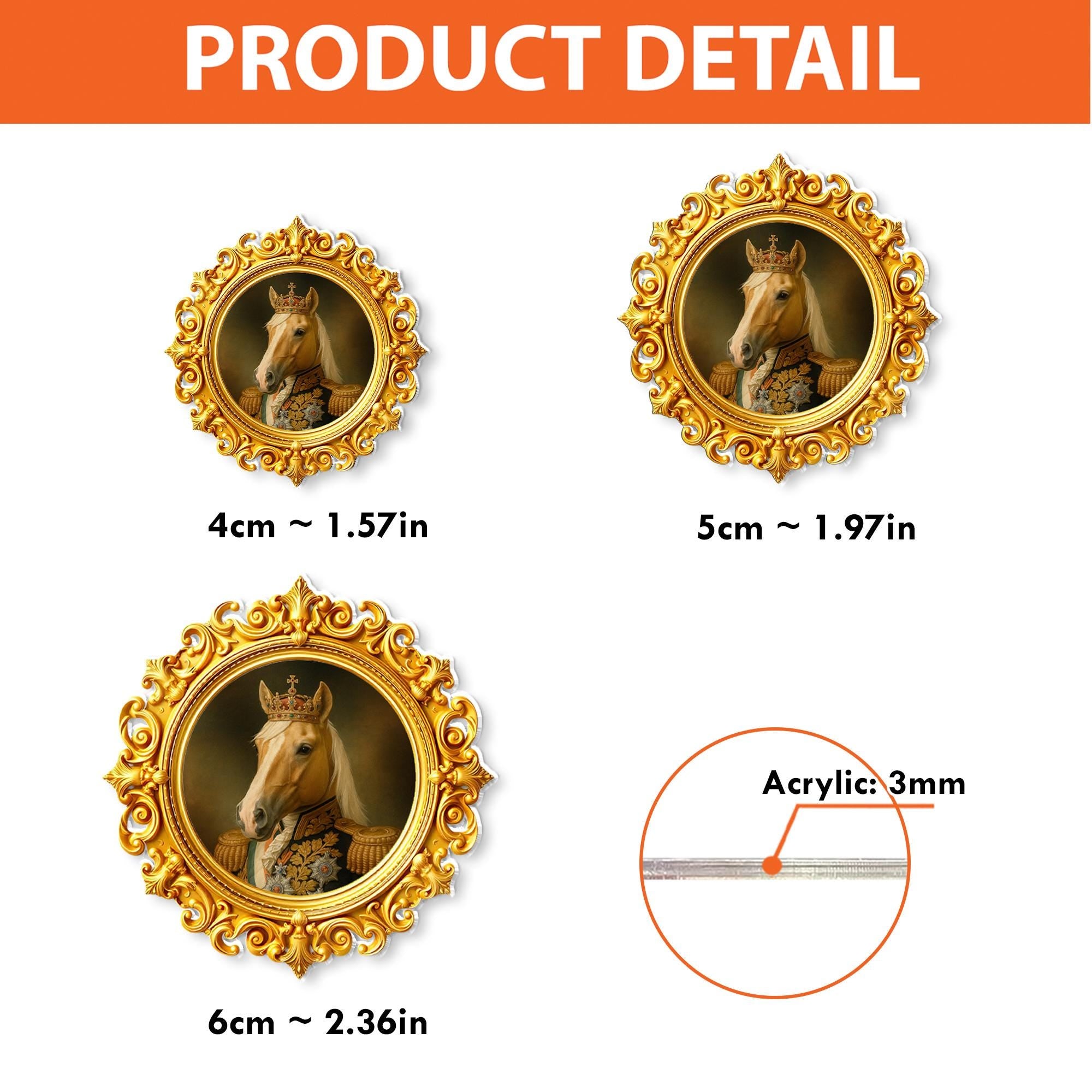 Custom Regal Pet Portrait Badge Reel – Vintage Frame ID Holder with Pet Photo in Victorian Royal Style – Mother’s Day Gift, Royal pet badge