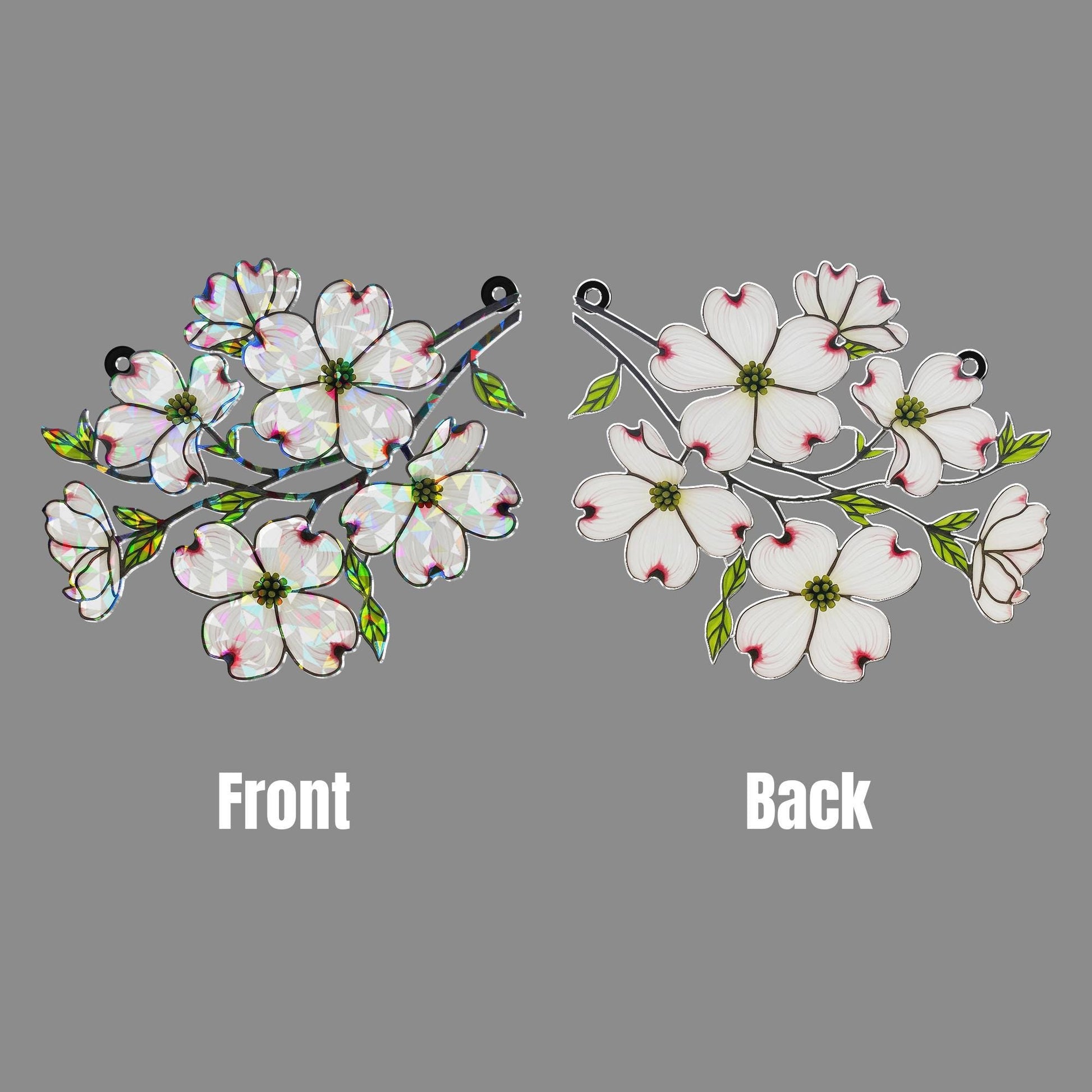 Dogwood Cornus Flower Hologram Acrylic Decor, Dogwood Flower Gift, Mother's Day Gift, Gift For Mom, Mama Window Decor, Flower Gift, Elegant