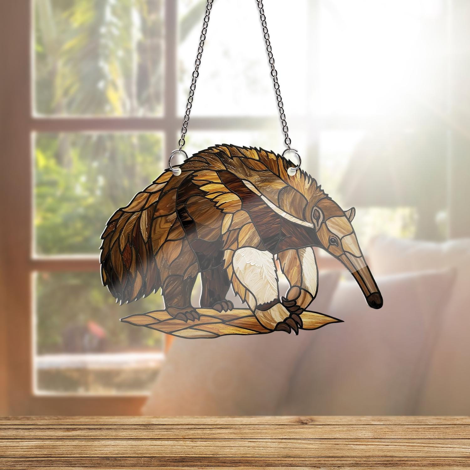 Giant Anteater ACRYLIC Window Hanging, Rare Animal Decor, Animal Lover Gift, Anteater Window Decor, Animal Decor, Unique Gift, Gift For Him