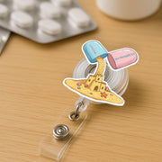 Funny Medicine Badge Reel - Summer Loading Sandcastle Nurse Gift - Pharmacist Tech Cute Meds ID Holder - Summer Coming Badge Clip