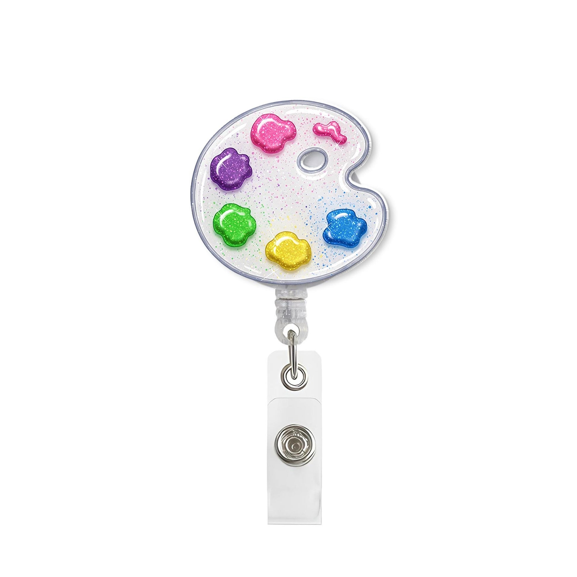 Paint pallette badge reel, artist badge reel, art teach gift, art teacher badge reel, badge reel for her, painter gift, gifts for artist