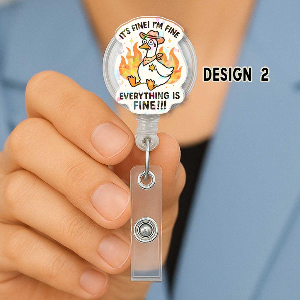 Silly Goose Nurse Badge Reel – Funny Retractable ID Holder for Nurses, Teachers & Coworkers, Multi Style Goose Gift, Night Shifters, Honkers