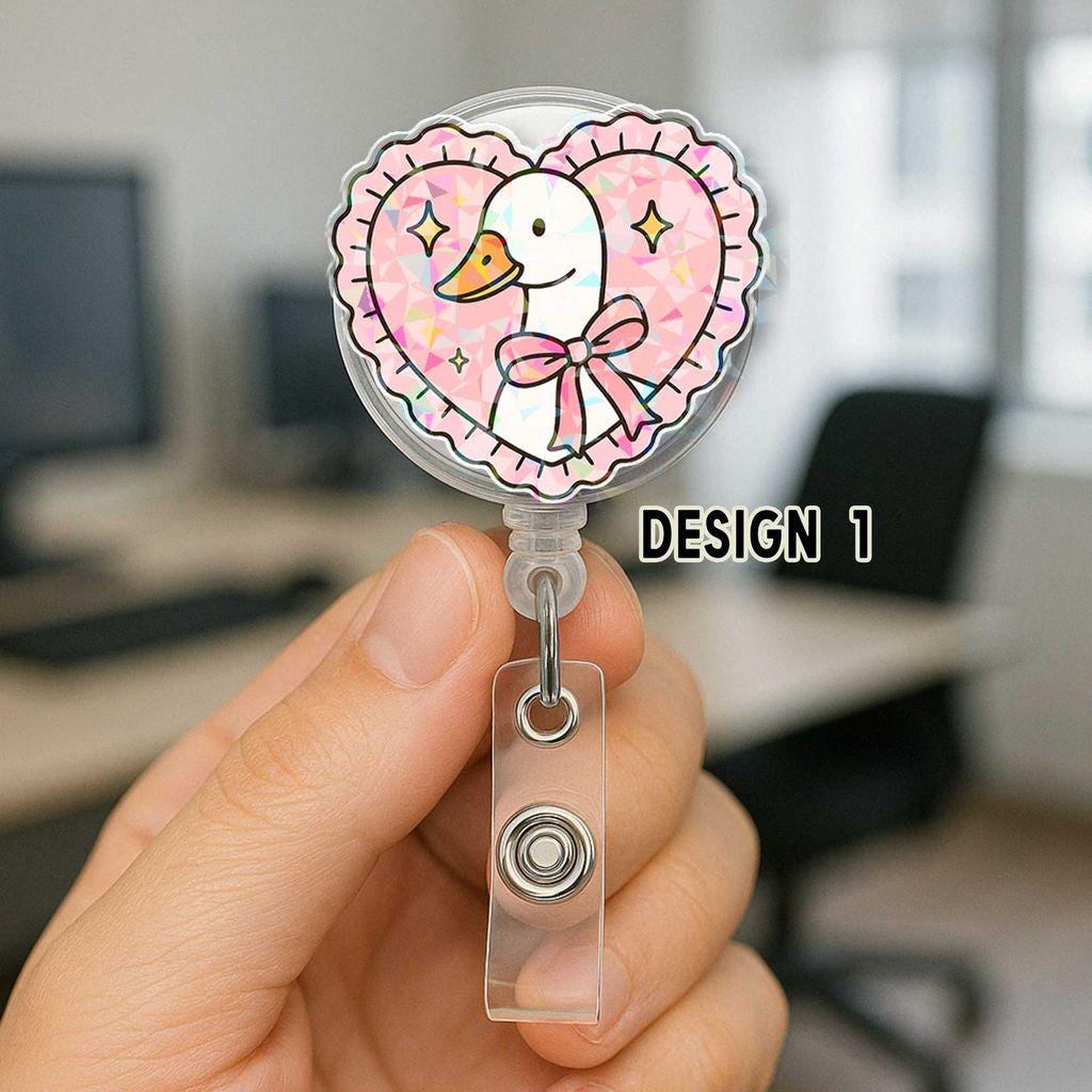 Silly Goose Nurse Badge Reel – Funny Retractable ID Holder for Nurses, Teachers & Coworkers, Multi Style Goose Gift, Night Shifters, Honkers