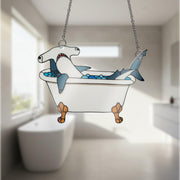 Hammerhead Shark Acrylic Window Hanging, Funny Bathtub Decor, Bathroom Art, Unique Bathroom Decor, Shark Lover Gift, Quirky Window Art