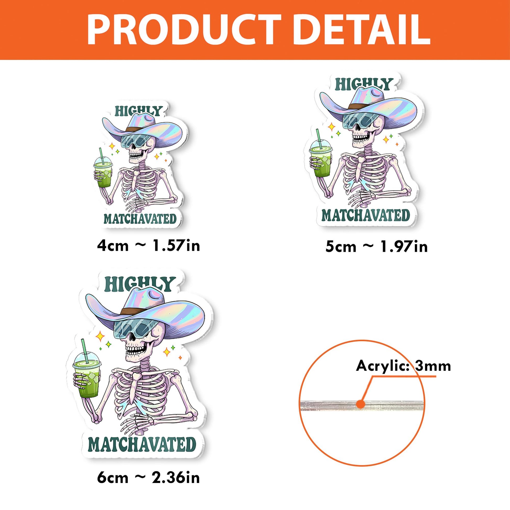 Highly Matchavated Badge Reel, Funny Skeleton ID Holder, Matcha Nurse Badge, Holographic Hat Clip, Cute Office Gift, Funny Matcha Lover Gift