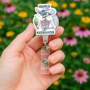 Highly Matchavated Badge Reel, Funny Skeleton ID Holder, Matcha Nurse Badge, Holographic Hat Clip, Cute Office Gift, Funny Matcha Lover Gift