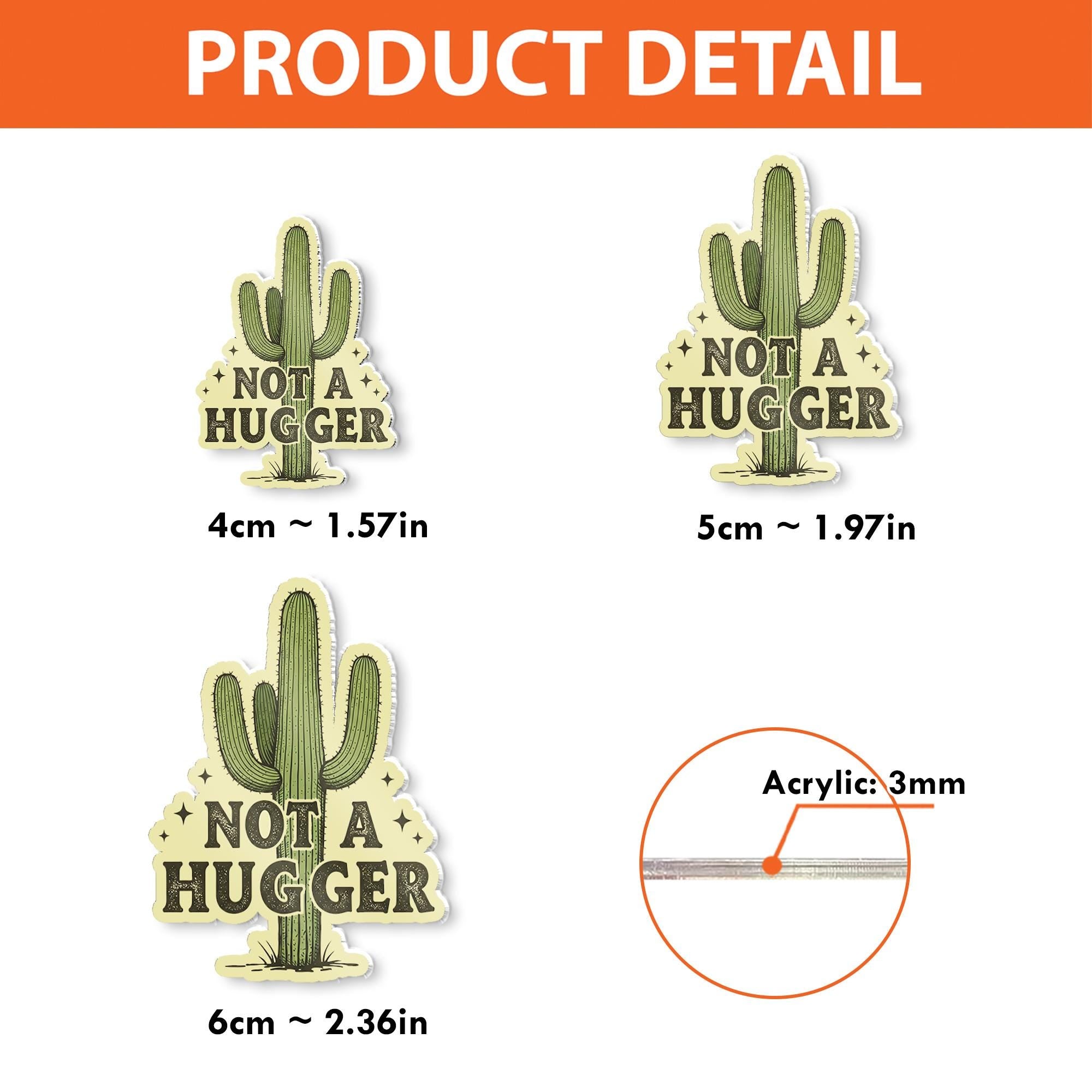 Funny Not A Hugger Cactus Badge Reel, Retractable ID Holder, Sarcastic Nurse Gift, Cute Succulent Introvert Badge Clip for Teacher Office