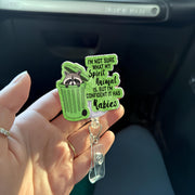 I'm not sure what my Spirit Animal is ,but I'm confident it has Rabies, Funny Nurse Gift, RN ID Holder, Sarcastic Gift, Funny Gift, Raccoon