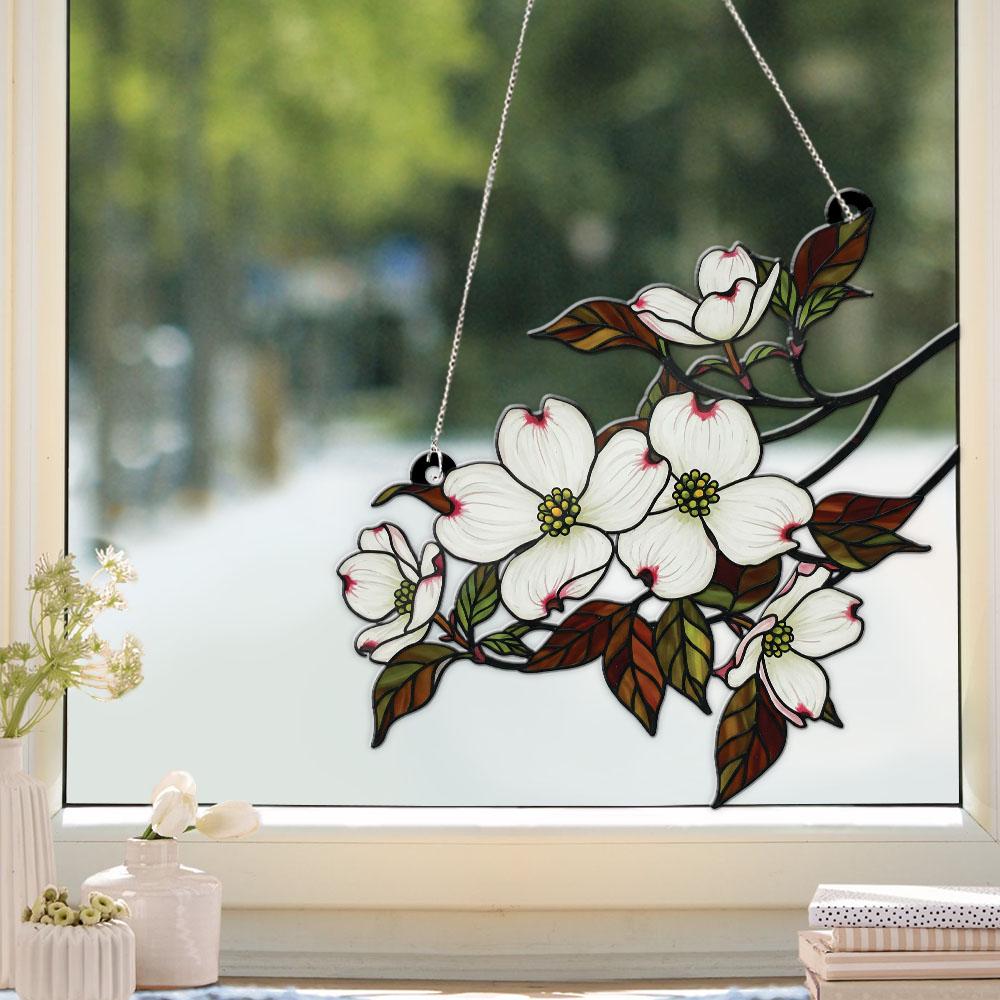 Dogwood Branch ACRYLIC Window Hanging, Floral Home Decor Gift for Mom, Nature Lover Decor, Mother's Day Window Art, Grandma Gift, Flower Art