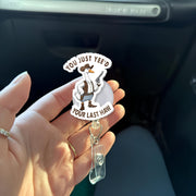 Funny Cowboy Goose Badge Reel, "You Just Yee'd Your Last Haw" Meme ID Holder Retractable Clip, Nurse Gift Teacher Office Funny Accessory