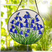 Bluebell flowers GLASS Suncatcher Hanging, Bluebell Flower glass, Window hanging, Suncatcher ornament, Mother's day gift 2025 for mom nana