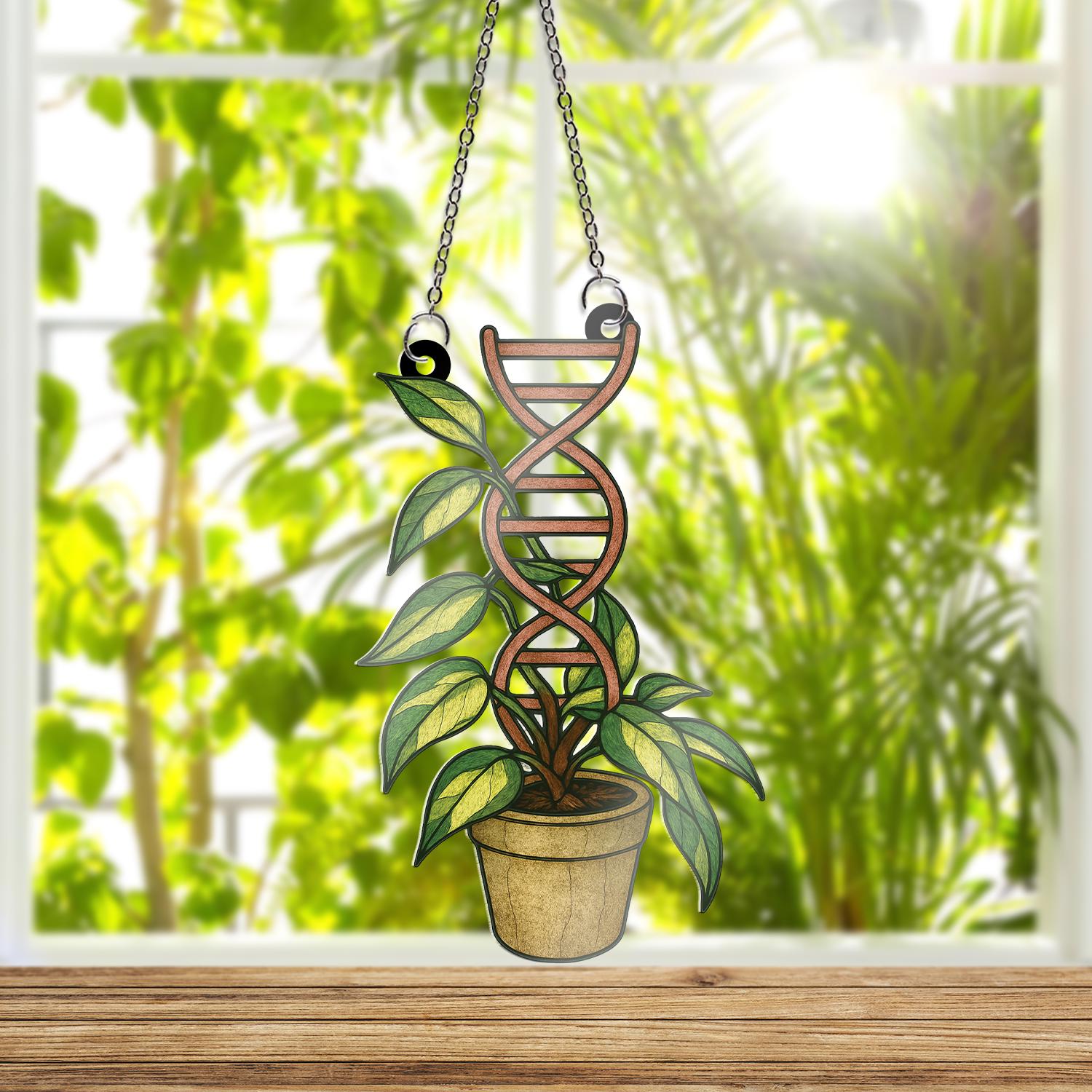 DNA Trellis and climbing plant pot window hanging, Double helix home decor for house plants lovers, Science Mom Chemistry Biology gift