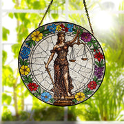 Scales of Justice Glass Window Hanging, Glass Suncatcher, Lawyer Gift, Gift for Lawyer, Gift for Law Student, Law Student School Gift