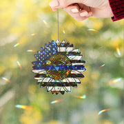 Police Mom Sunflower Suncatcher – Hologram Blue Line Acrylic Window Decor – Mother’s Day Gift from Daughter 2025