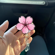 Cherry Blossom Badge Reel – Retractable ID Holder, Sakura Flower Nurse Badge Clip, Cute Spring Office Accessory Gift