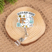 Silly X-ray Goose Badge Reel, Funny Radiology Gift for Rad Tech, Cute Retractable ID Holder for Nurse, Doctor, Vet, Medical Student