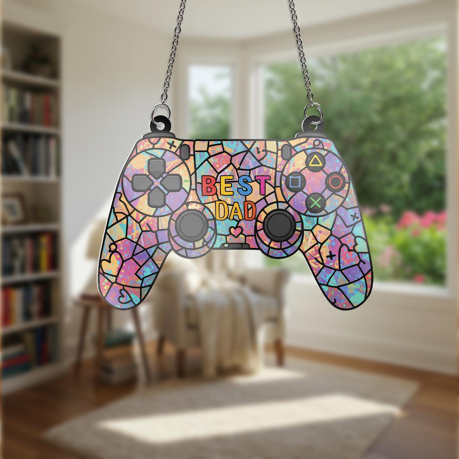 Game Controller Acrylic  Window Hanging, Gamer Dad Decor, Gift for Dad, Video Game Suncatcher, Man Cave Gift, Father's Day Gift, Game Lover