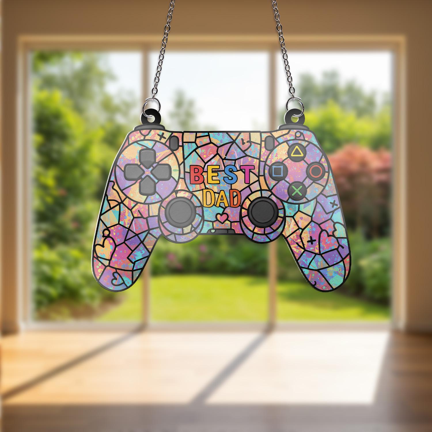 Game Controller Acrylic  Window Hanging, Gamer Dad Decor, Gift for Dad, Video Game Suncatcher, Man Cave Gift, Father's Day Gift, Game Lover