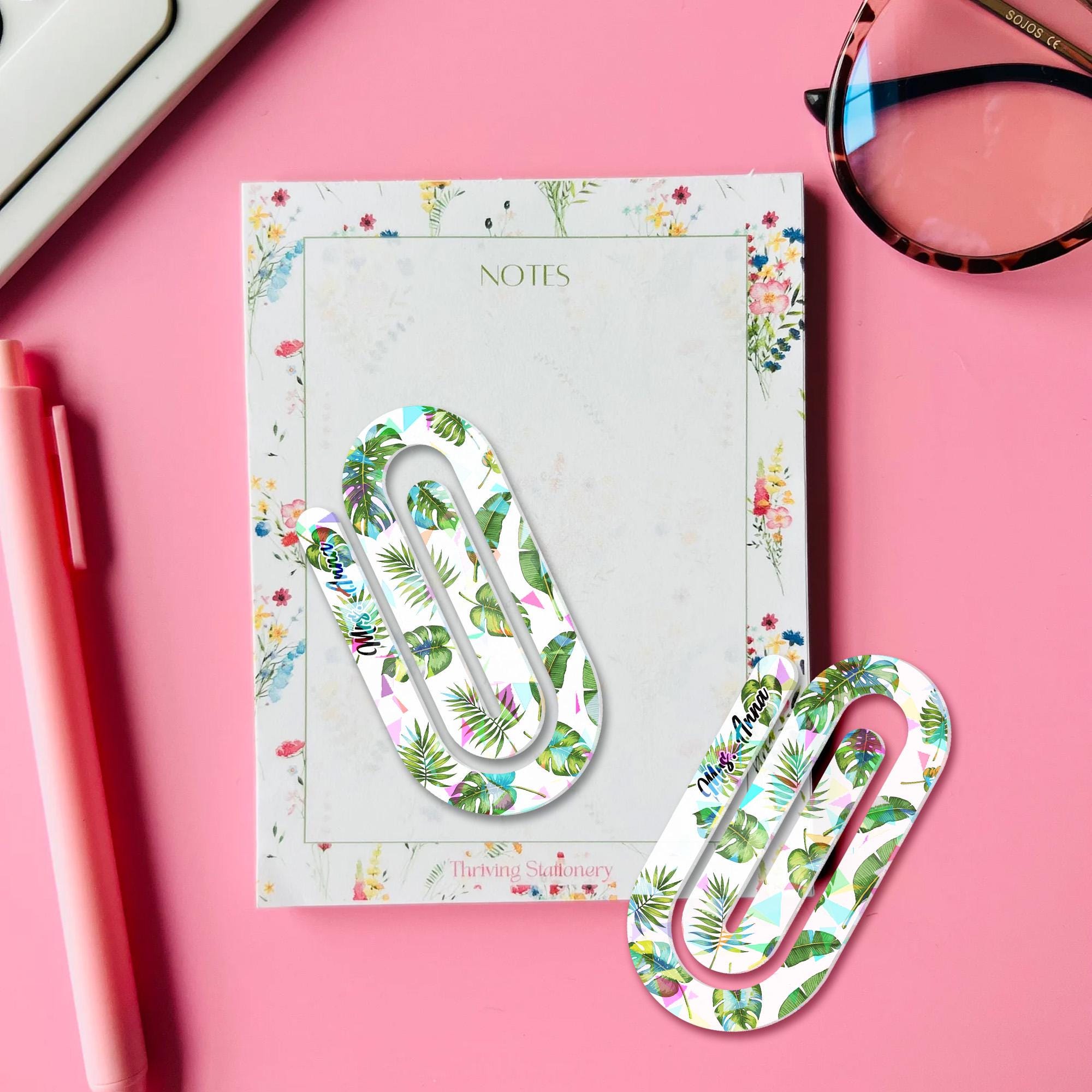 Tropical Paper Clip Bookmark, Cute Leafy Book Clip, Botanical Stationery Gift, Monstera Bookmarks for Readers, Floral Office Accessories