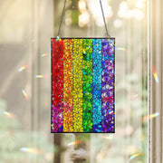 Floral LGBT Rainbow Flag Acrylic Holographic Suncatcher | Pride Window Decor | Colorful Flower Gift for LGBTQ+ Community