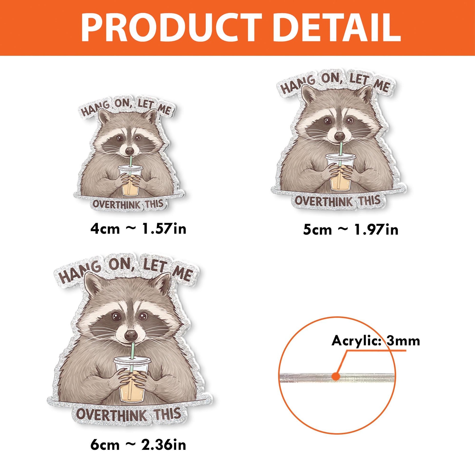Funny Raccoon Badge Reel - “Hang On Let Me Overthink This” Retractable ID Holder - Cute Work Accessory for Overthinkers
