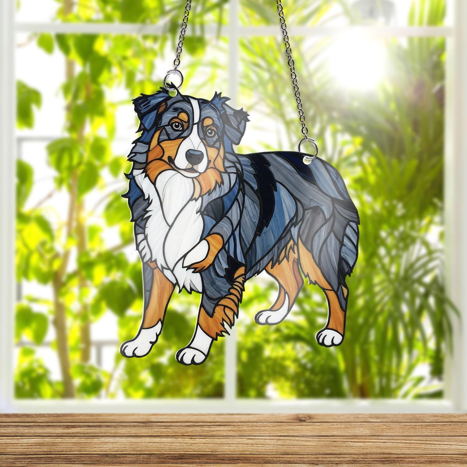Australian Shepherd Acrylic Window Hanging, Dog Lover Gift, Shepherd Suncatcher, Pet Memorial Decor, Dog Window Art, Shepherd Home Decor