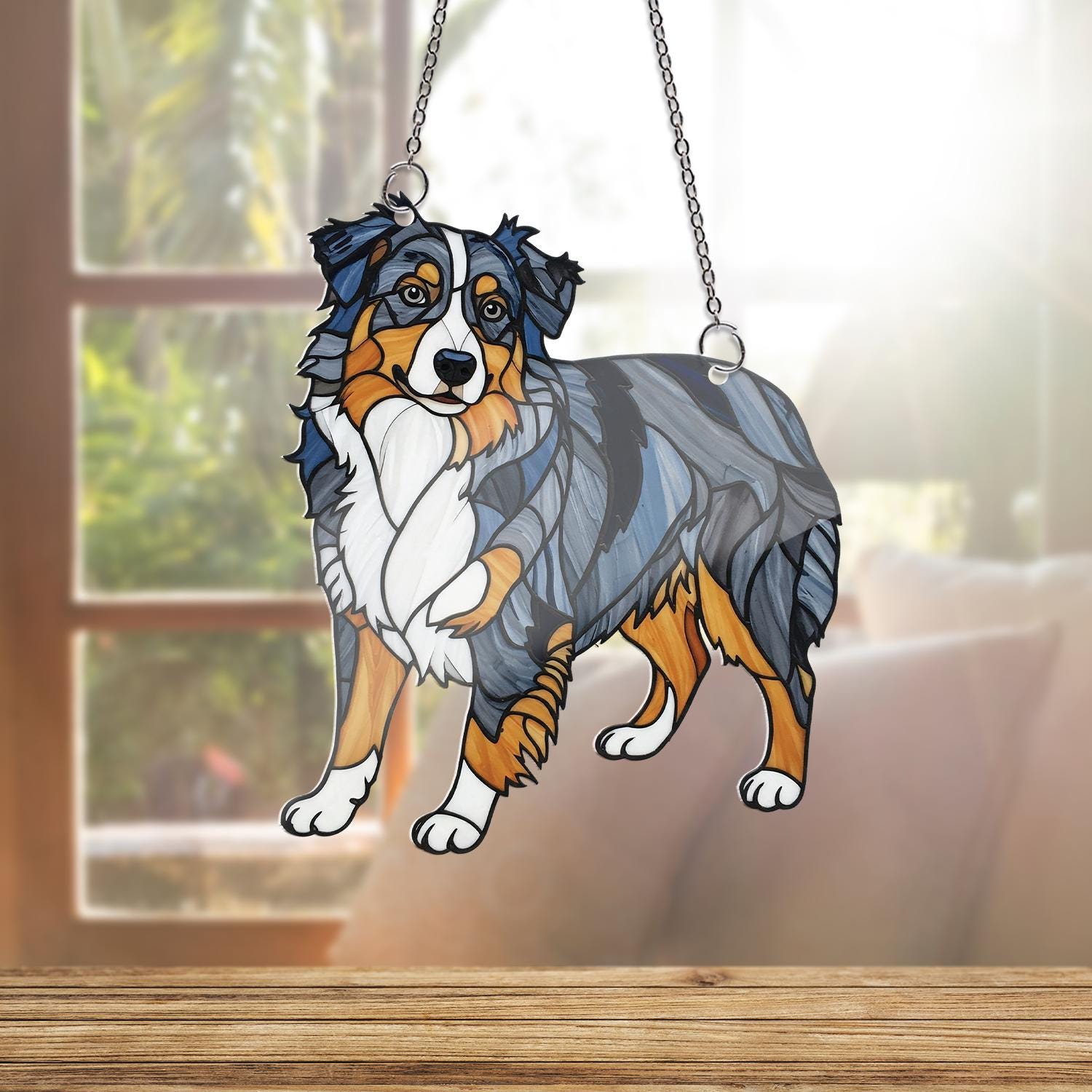 Australian Shepherd Acrylic Window Hanging, Dog Lover Gift, Shepherd Suncatcher, Pet Memorial Decor, Dog Window Art, Shepherd Home Decor