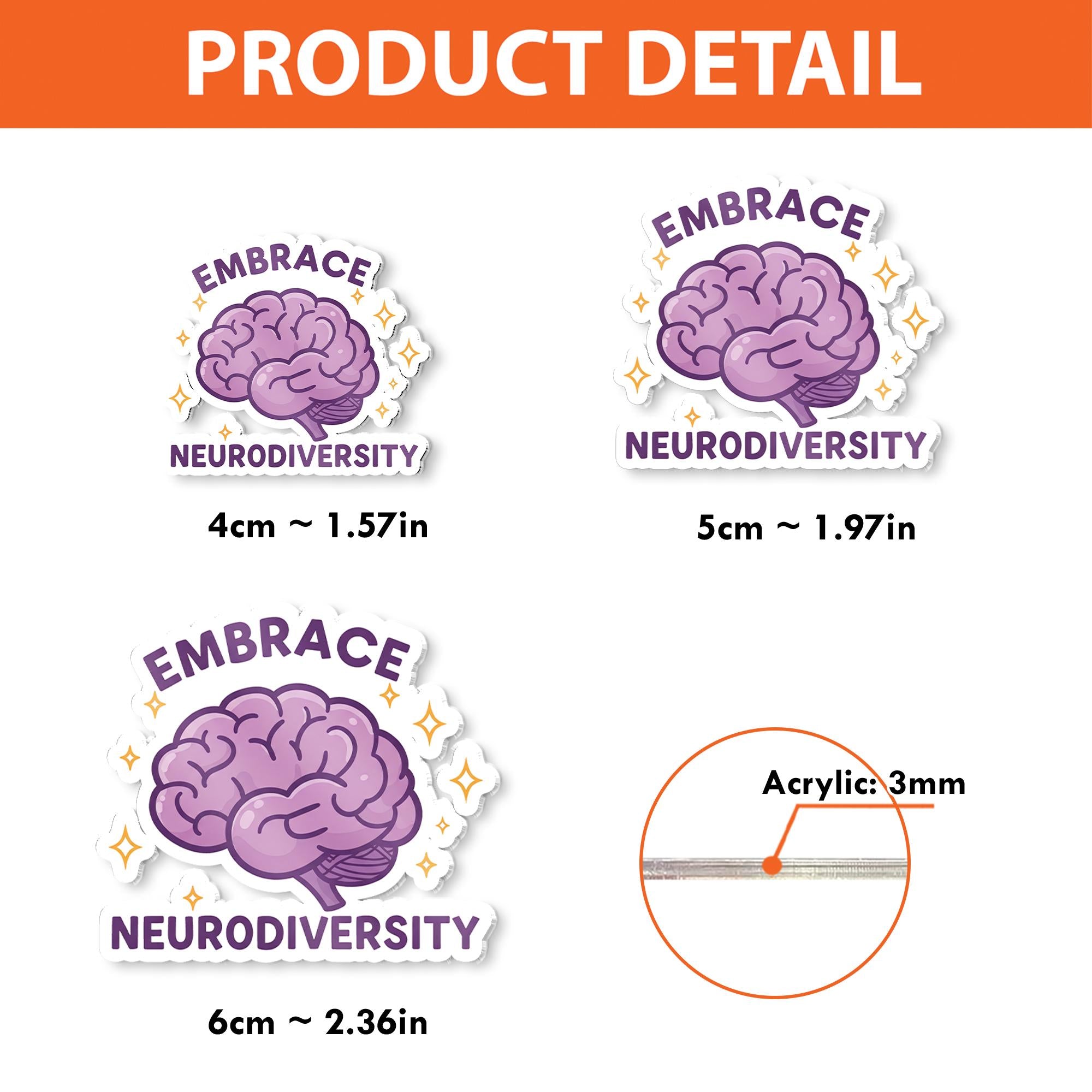 Embrace Neurodiversity Badge Reel - Cute Brain Design ID Holder for Teachers, Therapists, Nurses, and Advocates, Funny Badge Reel
