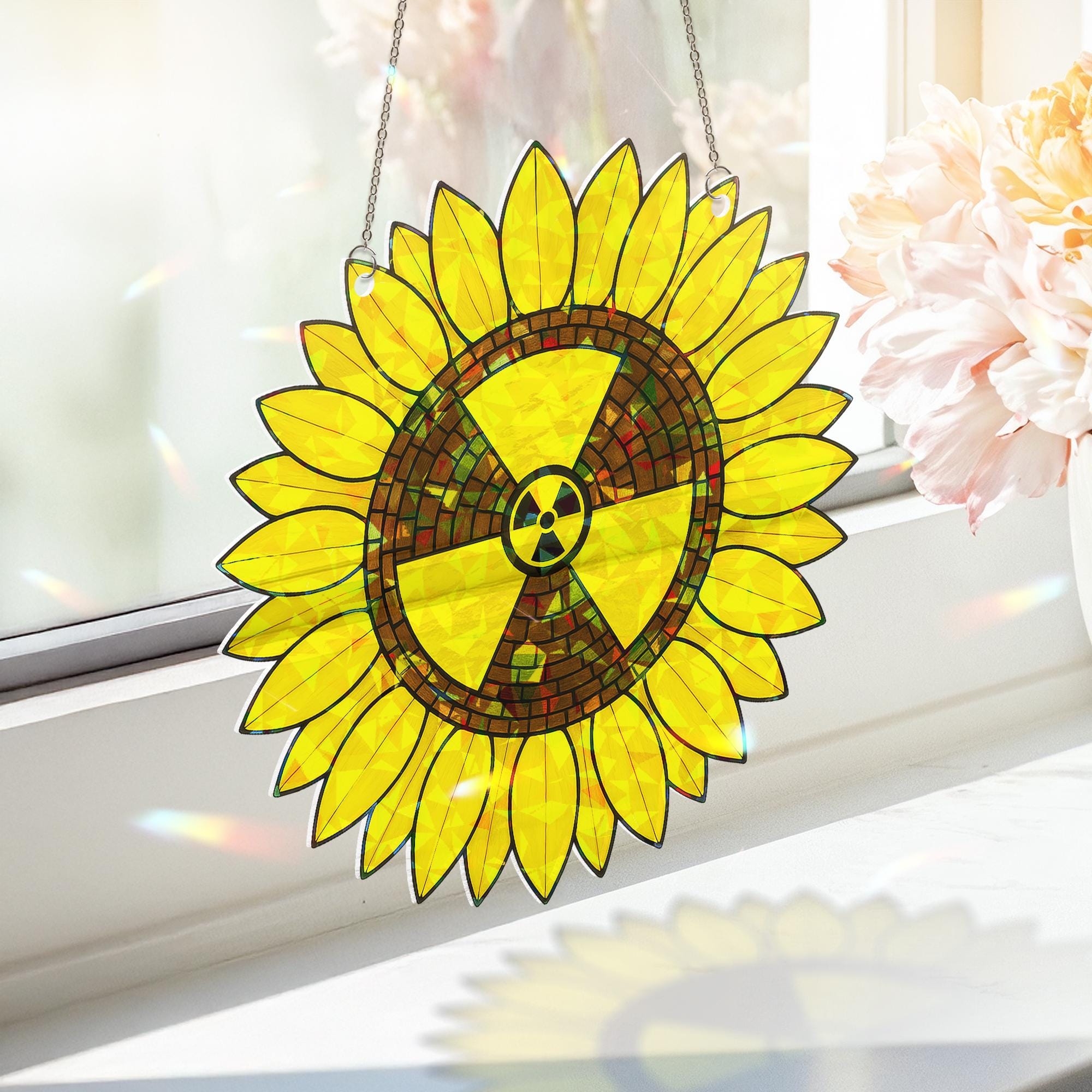 Rad Tech Sunflower Suncatcher – Holographic Acrylic Ornament Gift for Rad Tech Mom on Mother’s Day, X-ray Tech Decor