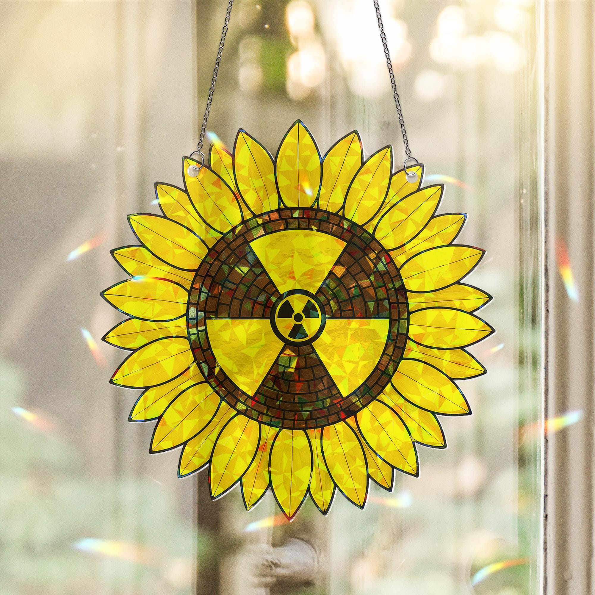 Rad Tech Sunflower Suncatcher – Holographic Acrylic Ornament Gift for Rad Tech Mom on Mother’s Day, X-ray Tech Decor